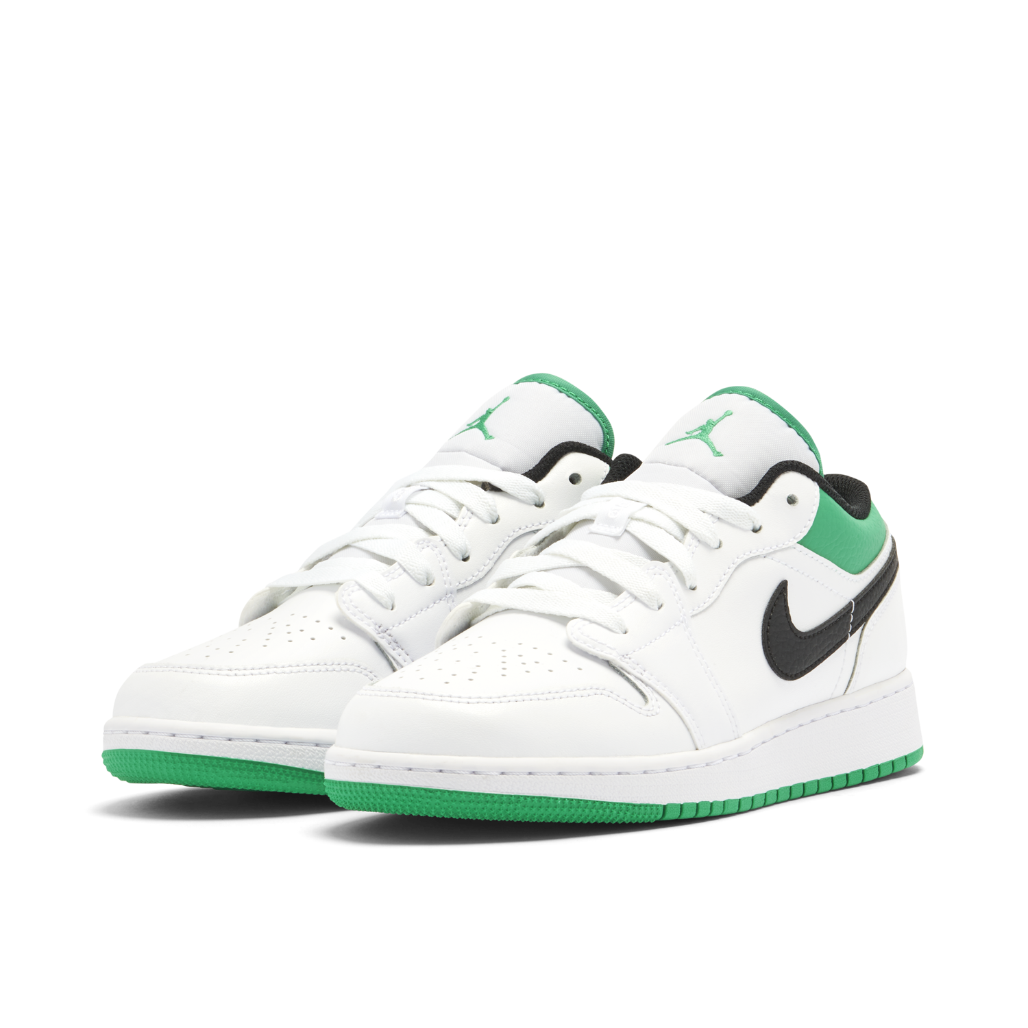 Air Jordan 1 Low White Lucky Green GS 553560-129