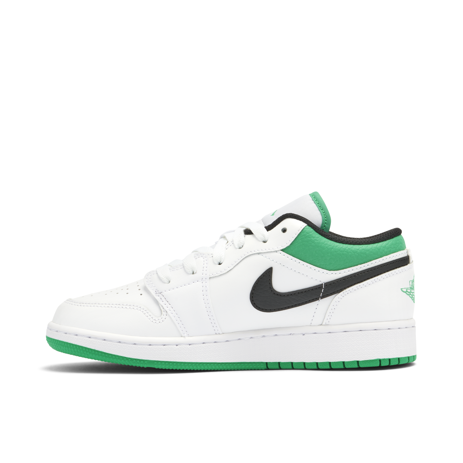 Air Jordan 1 Low White Lucky Green GS 553560-129