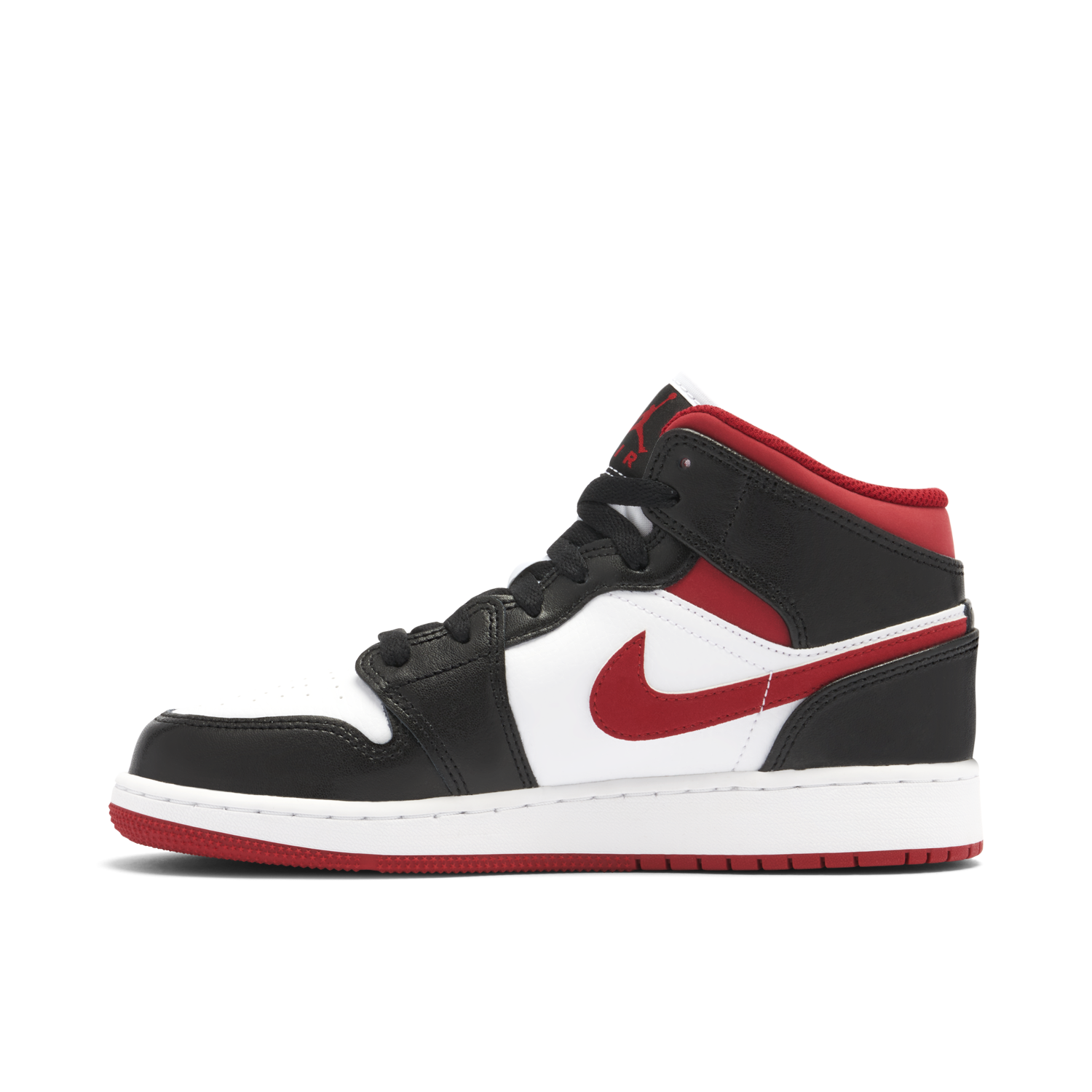 Air Jordan 1 Mid Black White Gym Red GS DJ4695-122