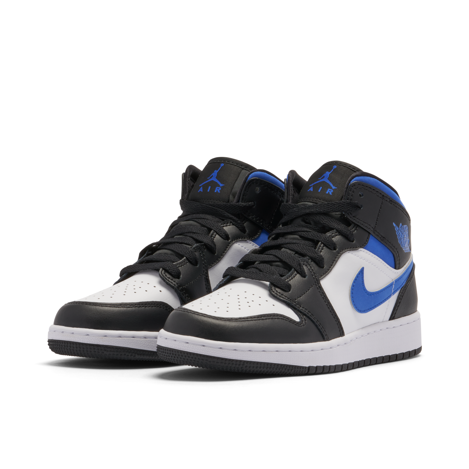 Air Jordan 1 Mid Black White Royal GS 554725-140