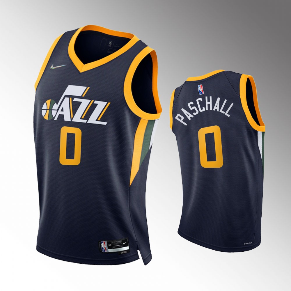 #0 Eric Paschall Jazz Navy 2021-22 75th Diamond Anniversary Icon Edition Jersey