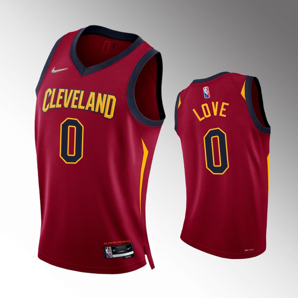 #0 Kevin Love Cavaliers Wine 2021-22 75th Diamond Anniversary Icon Edition Jersey