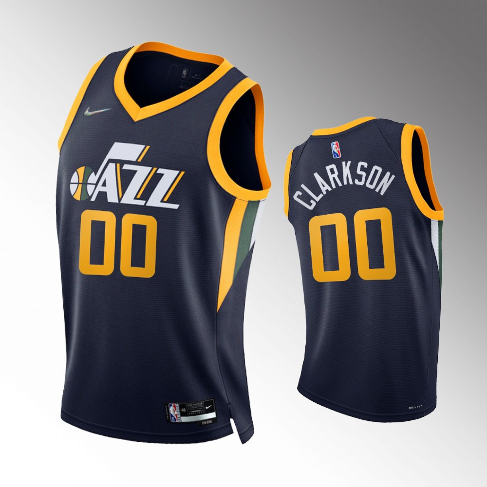 #00 Jordan Clarkson Jazz Navy 2021-22 75th Diamond Anniversary Icon Edition Jersey