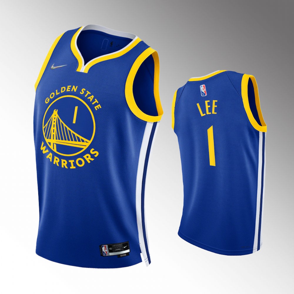 #1 Damion Lee Warriors Royal 2021-22 75th Diamond Anniversary Icon Edition Jersey