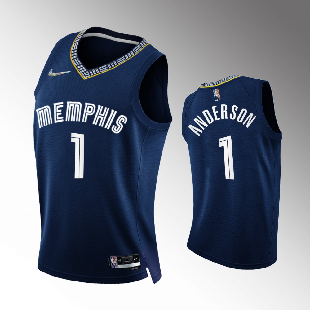 #1 Kyle Anderson Grizzlies Navy 2021-22 75th Diamond Anniversary City Edition Jersey