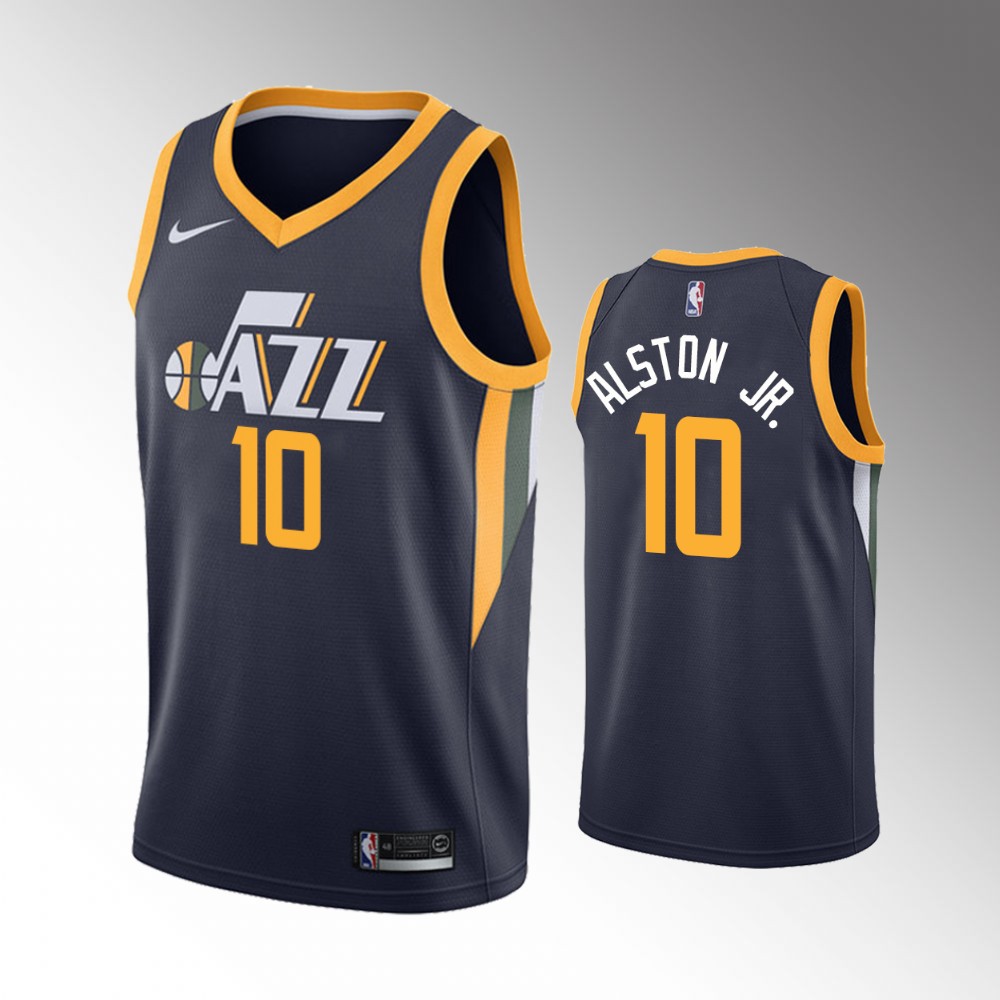 #10 Derrick Alston Jr. Jazz Navy 2021-22 Icon Edition Jersey