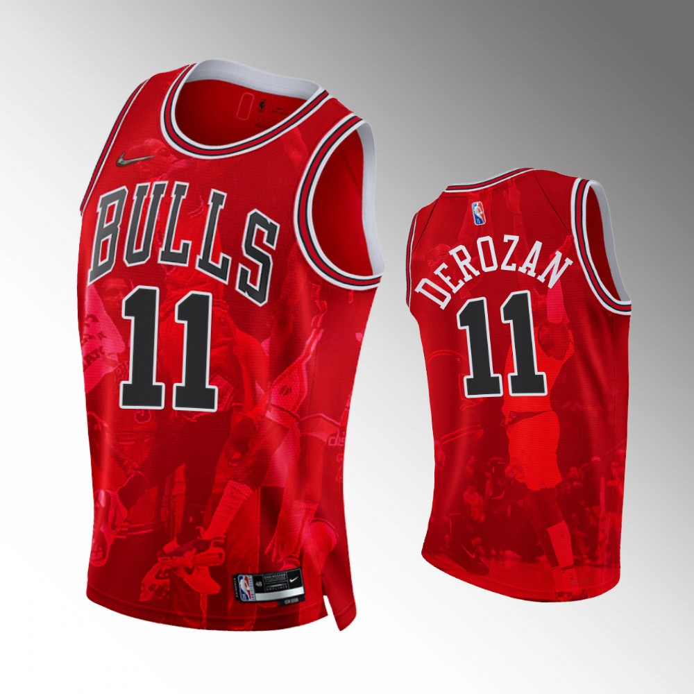 #11 DeMar DeRozan Bulls Red Clutch Shot 75th Diamond Jersey