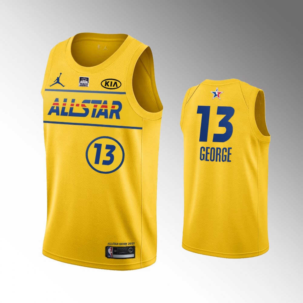 #13 Paul George Los Angeles Clippers 2021 All-Star GEORGE Jersey Gold