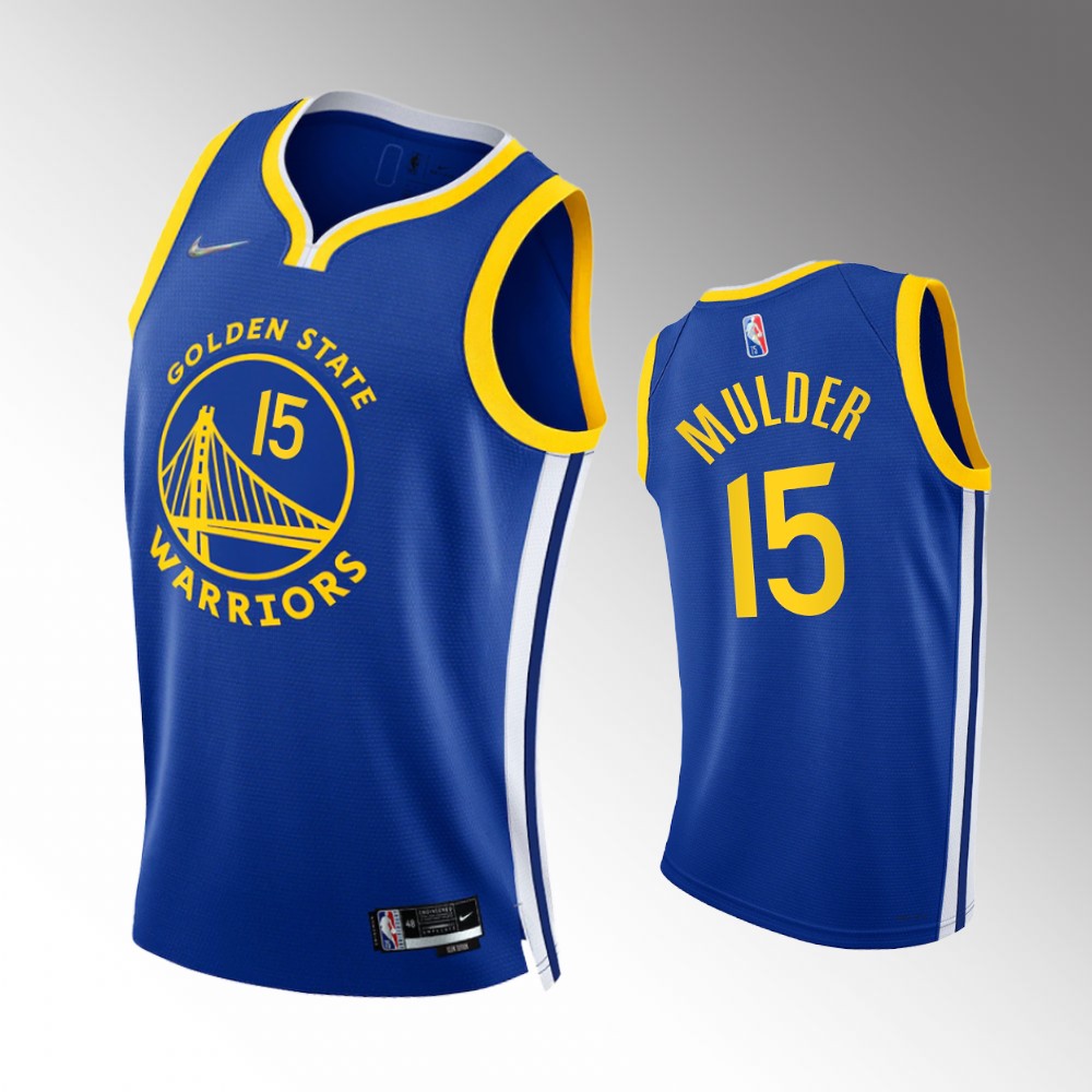 #15 Mychal Mulder Warriors Royal 2021-22 75th Diamond Anniversary Icon Edition Jersey
