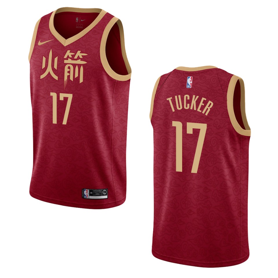 2019-20 Men Houston Rockets #17 P.J. Tucker City Swingman Jersey - Red
