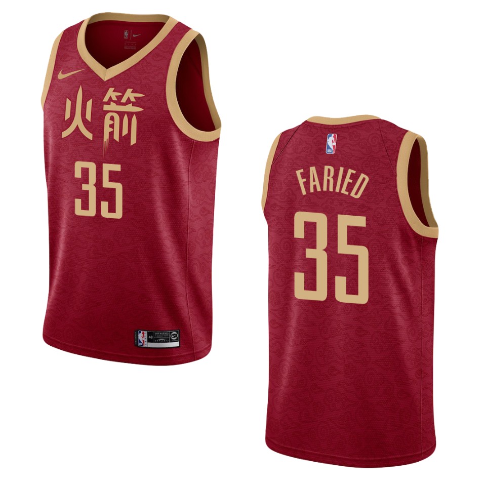 2019-20 Men Houston Rockets #35 Kenneth Faried City Swingman Jersey - Red