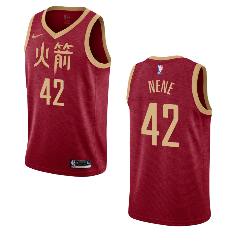 2019-20 Men Houston Rockets #42 Nene City Swingman Jersey - Red