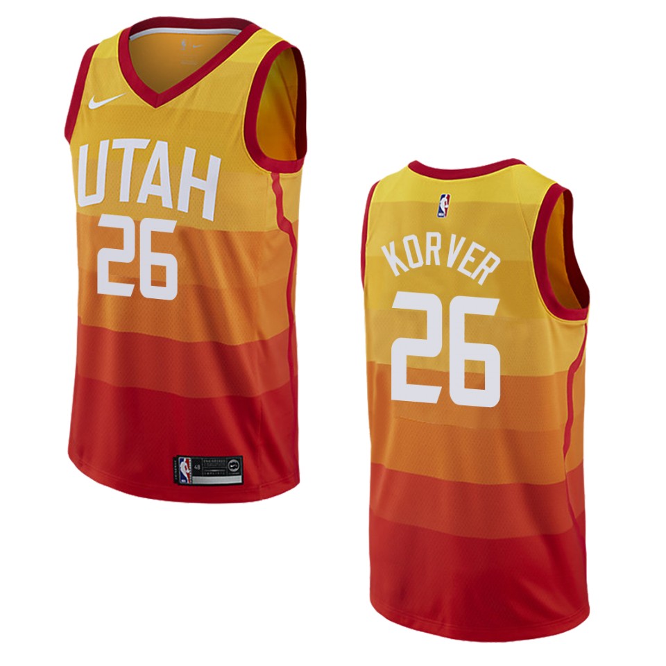 2019-20 Men Utah Jazz #26 Kyle Korver City Edition Swingman Jersey - Red