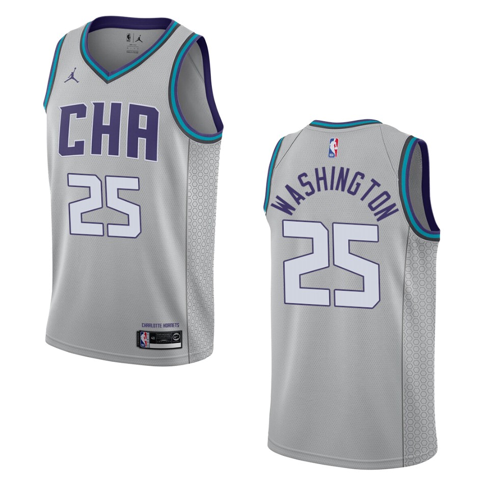 2019-20 Men's Charlotte Hornets #25 P.J. Washington City Edition Swingman Jersey - Gray