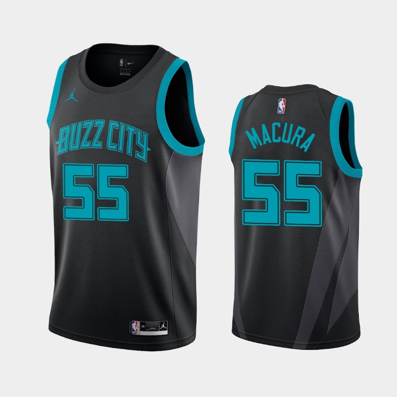 2019-20 Men's Charlotte Hornets #55 J.P. Macura City Swingman Jersey - Black