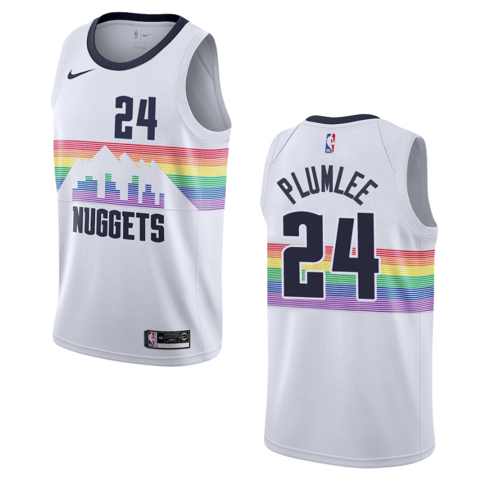 2019-20 Men's Denver Nuggets #24 Mason Plumlee City Swingman Jersey - White