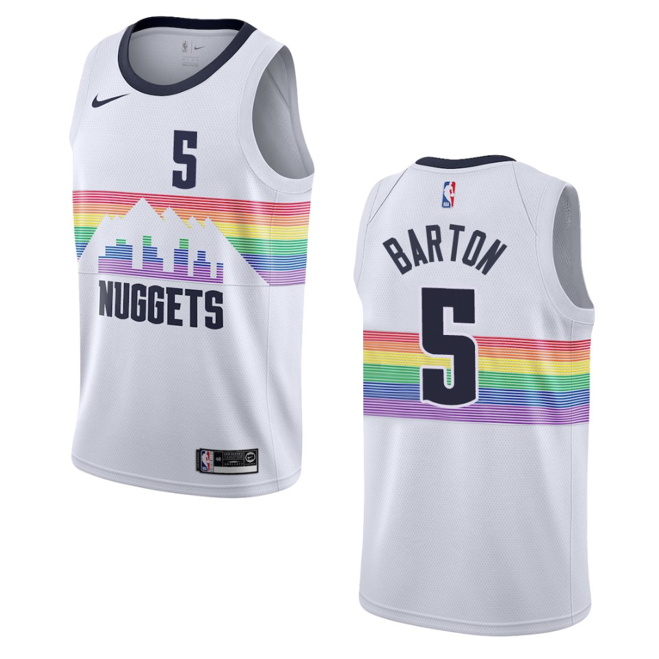 2019-20 Men's Denver Nuggets #5 Will Barton City Swingman Jersey - White