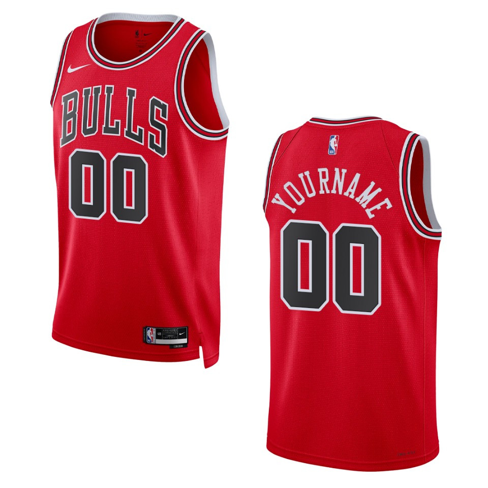 2022-23 Icon Edition Chicago Bulls Custom Red Swingman Jersey
