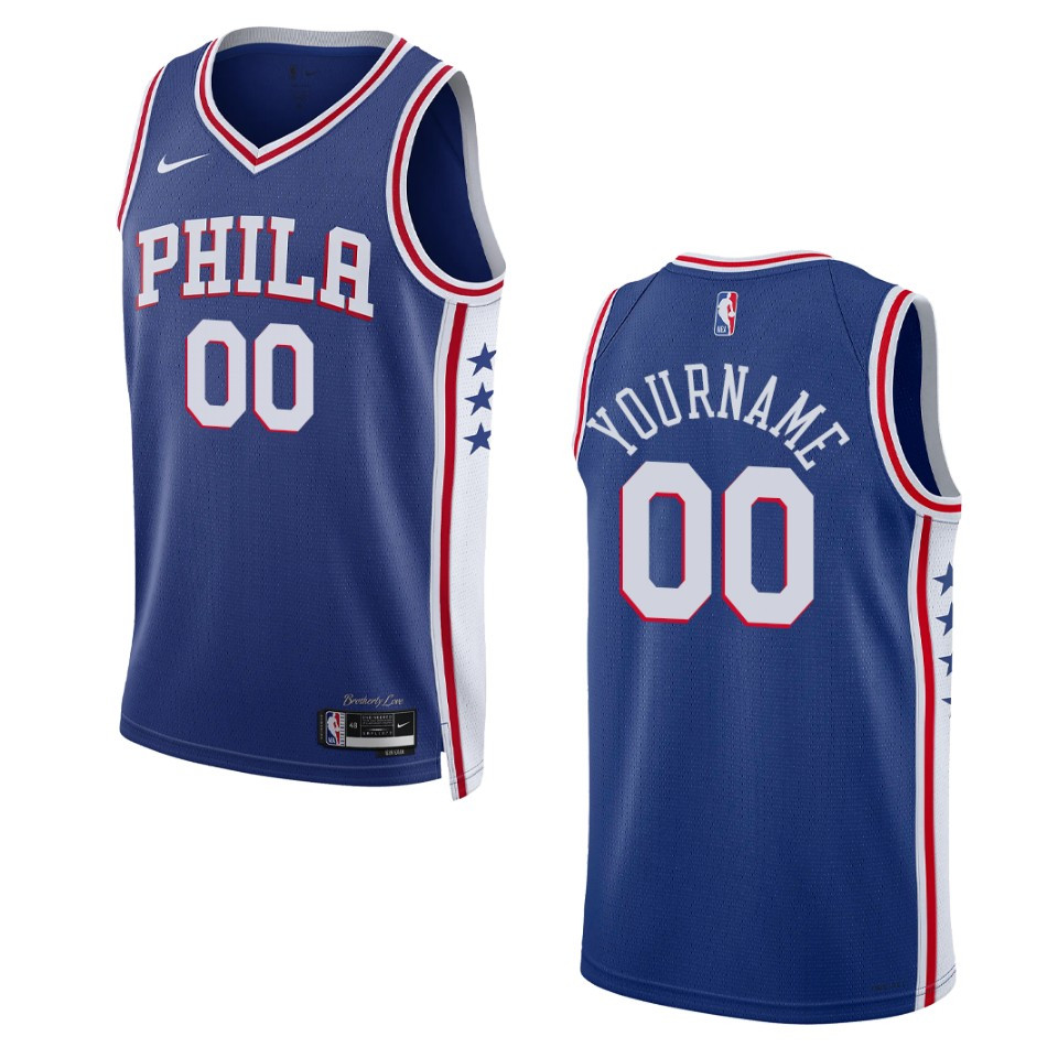 2022-23 Icon Edition Philadelphia 76ers Custom Royal Swingman Jersey