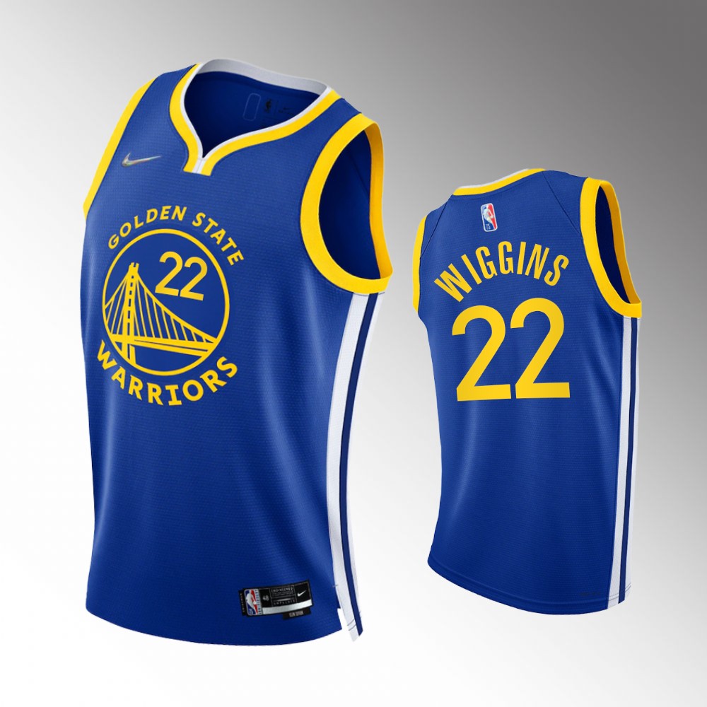 #22 Andrew Wiggins Warriors Royal 2021-22 75th Diamond Anniversary Icon Edition Jersey