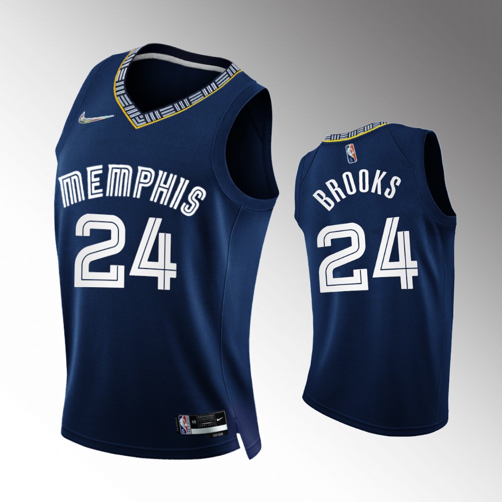 #24 Dillon Brooks Grizzlies Navy 2021-22 75th Diamond Anniversary City Edition Jersey
