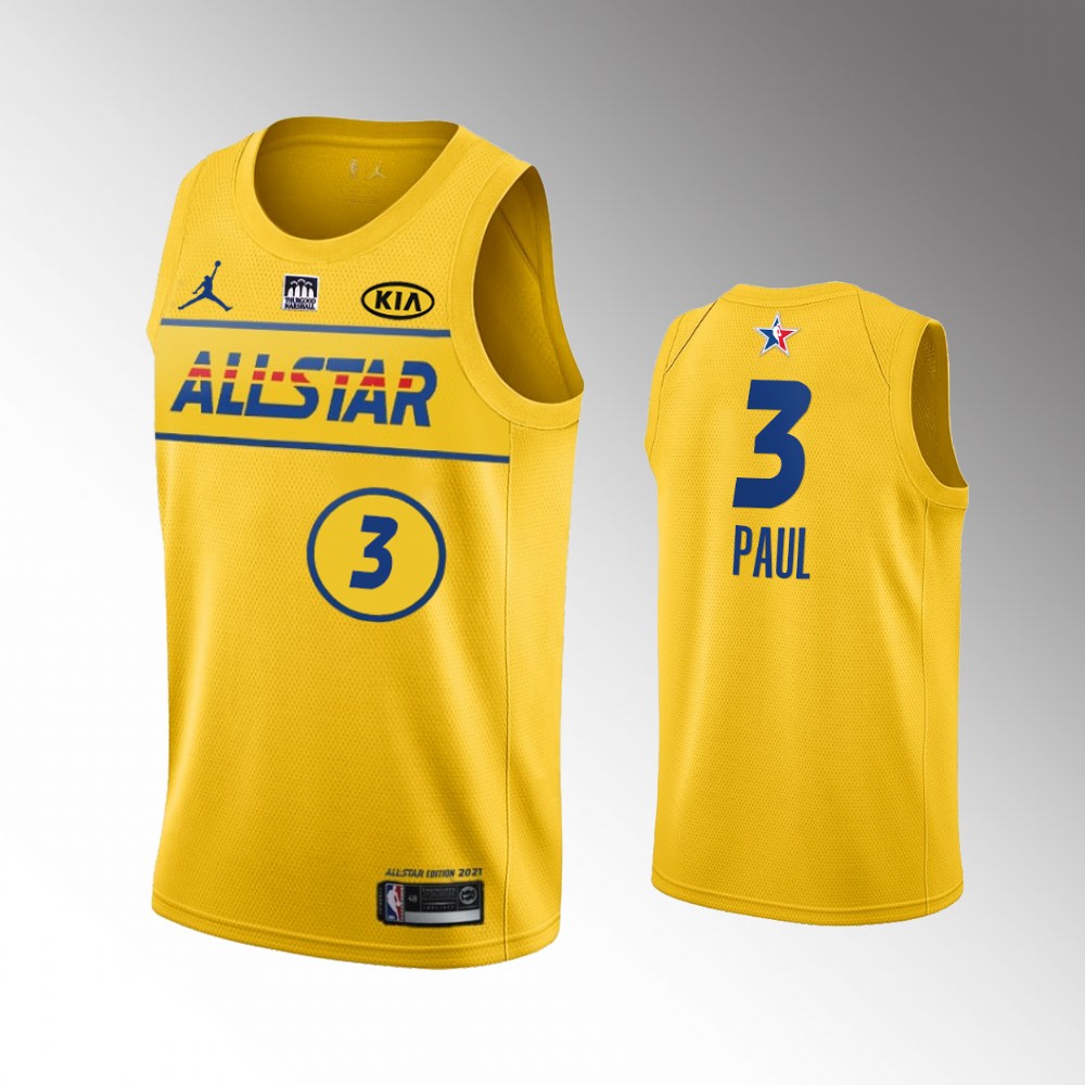 #3 Chris Paul Phoenix Suns 2021 All-Star PAUL Jersey Gold
