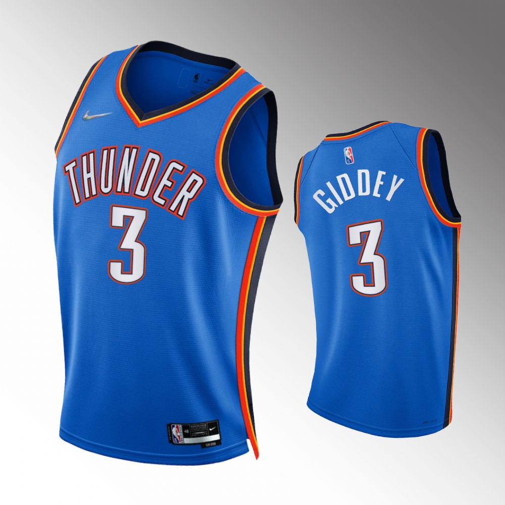 #3 Josh Giddey Thunder Blue 2021-22 75th Diamond Anniversary Icon Edition Jersey