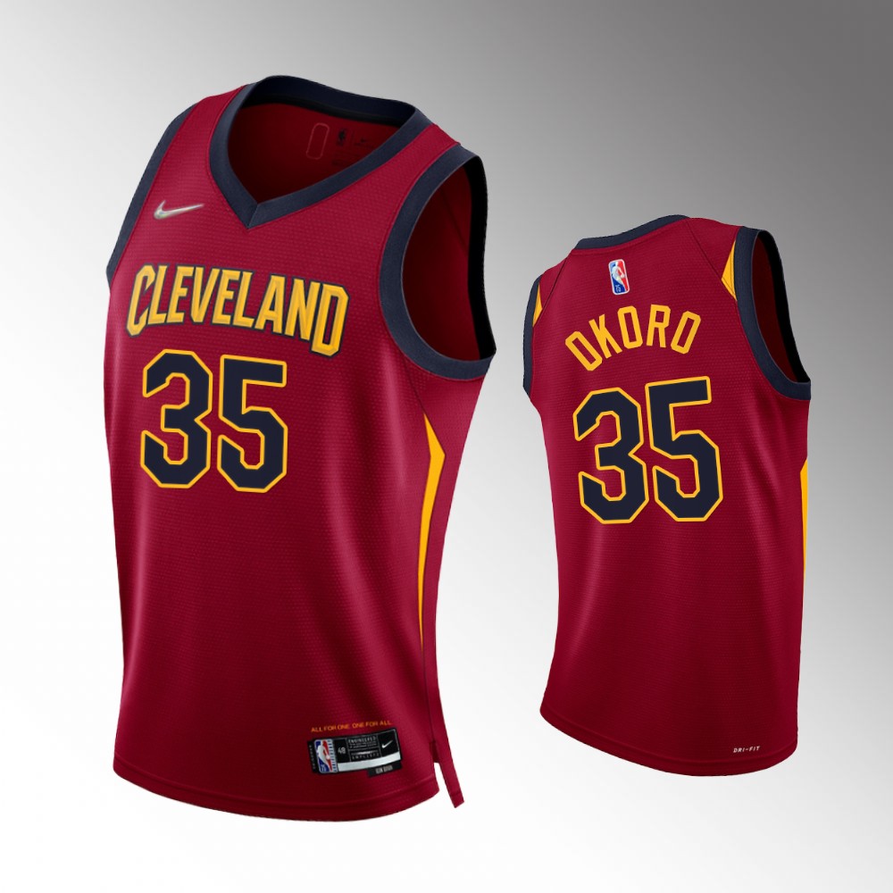 #35 Isaac Okoro Cavaliers Wine 2021-22 75th Diamond Anniversary Icon Edition Jersey