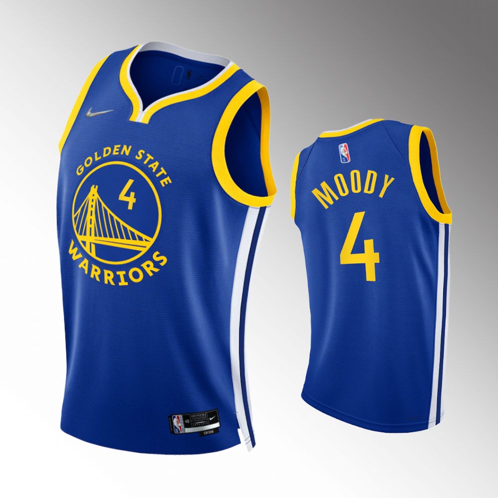 #4 Moses Moody Warriors Royal 2021-22 75th Diamond Anniversary Icon Edition Jersey