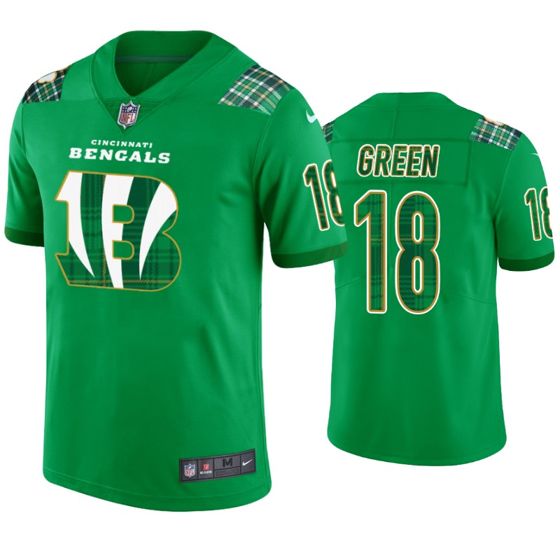 A.J. Green Cincinnati Bengals #18 Jersey St. Patrick's Day Kelly Green Lucky - Men