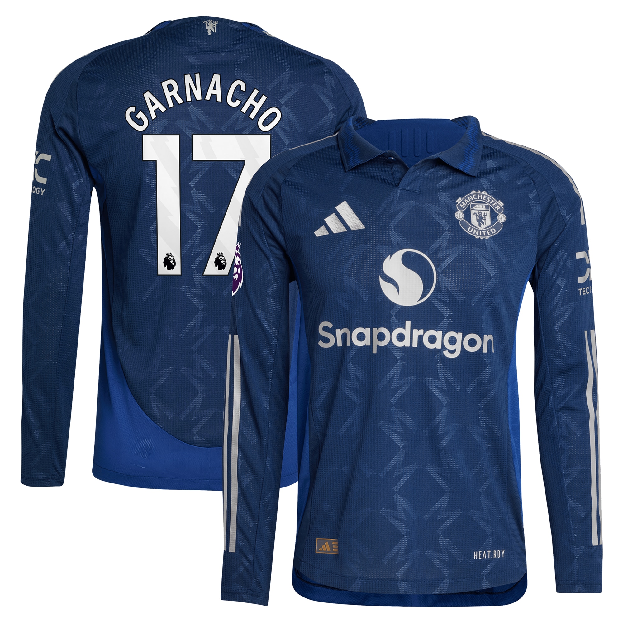 Alejandro Garnacho Manchester United adidas 2024/25 Away Authentic Long Sleeve Player Jersey - Navy