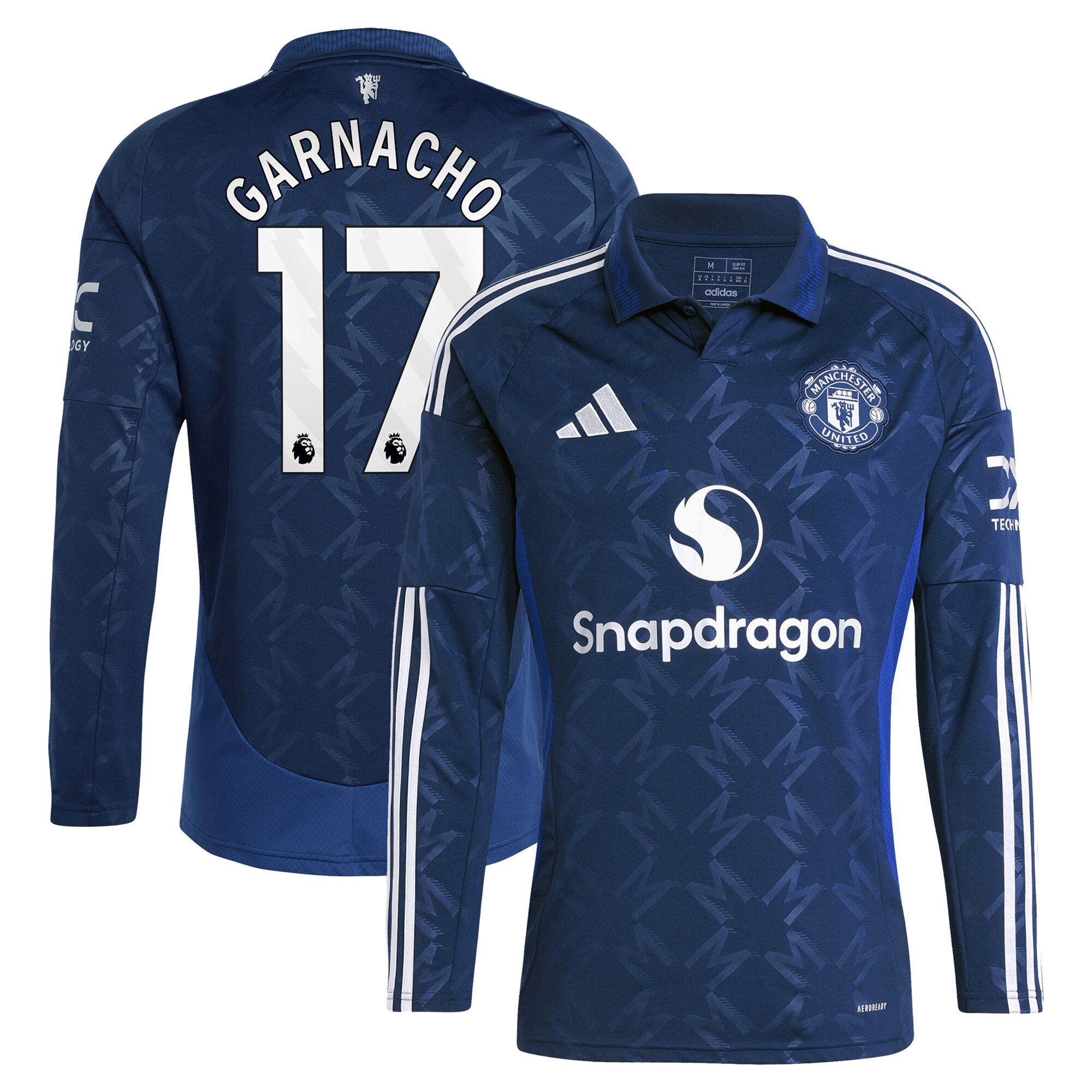 Alejandro Garnacho Manchester United adidas 2024/25 Away Replica Long Sleeve Player Jersey - Navy