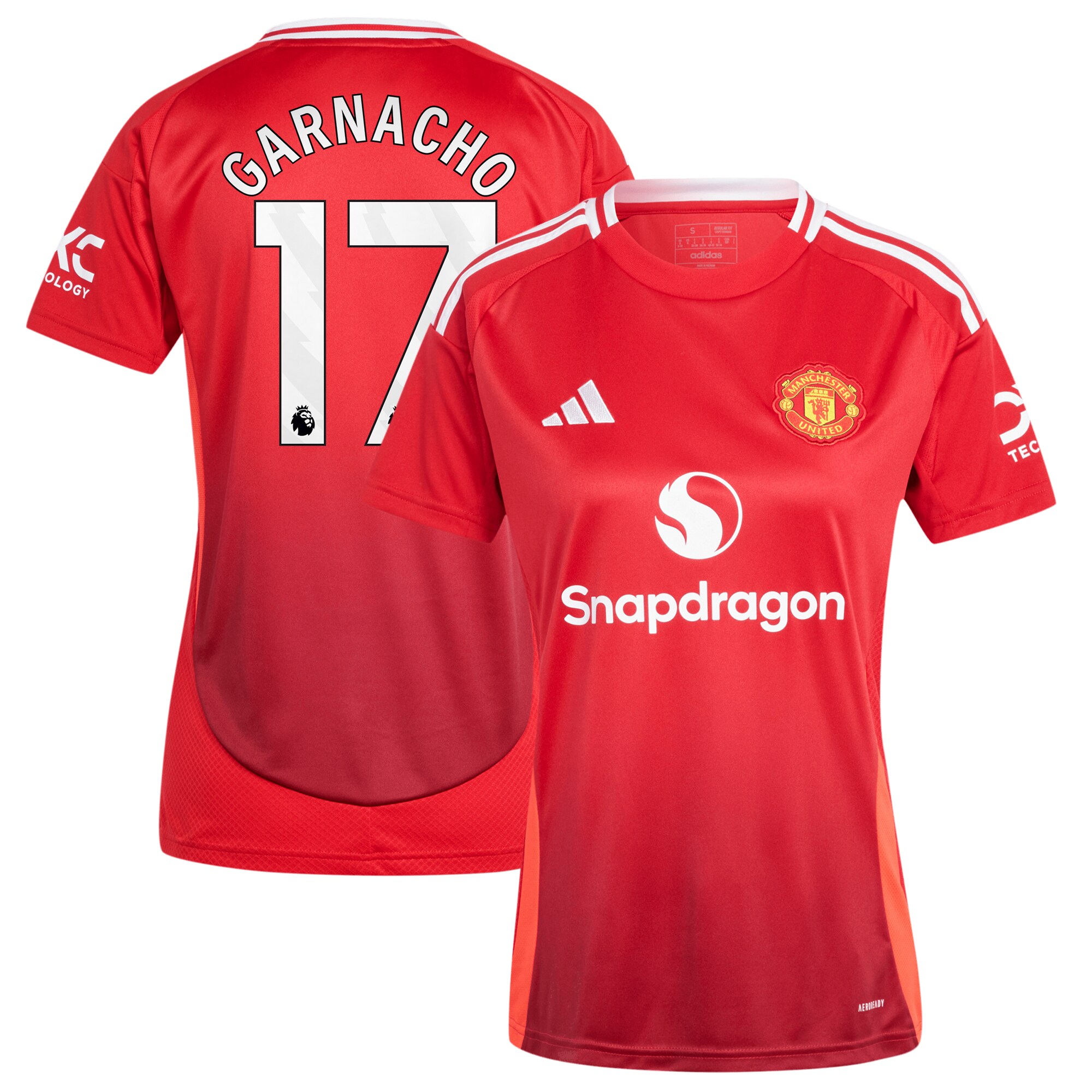 Alejandro Garnacho Manchester United adidas Women's 2024/25 Home Replica Player Jersey - Red