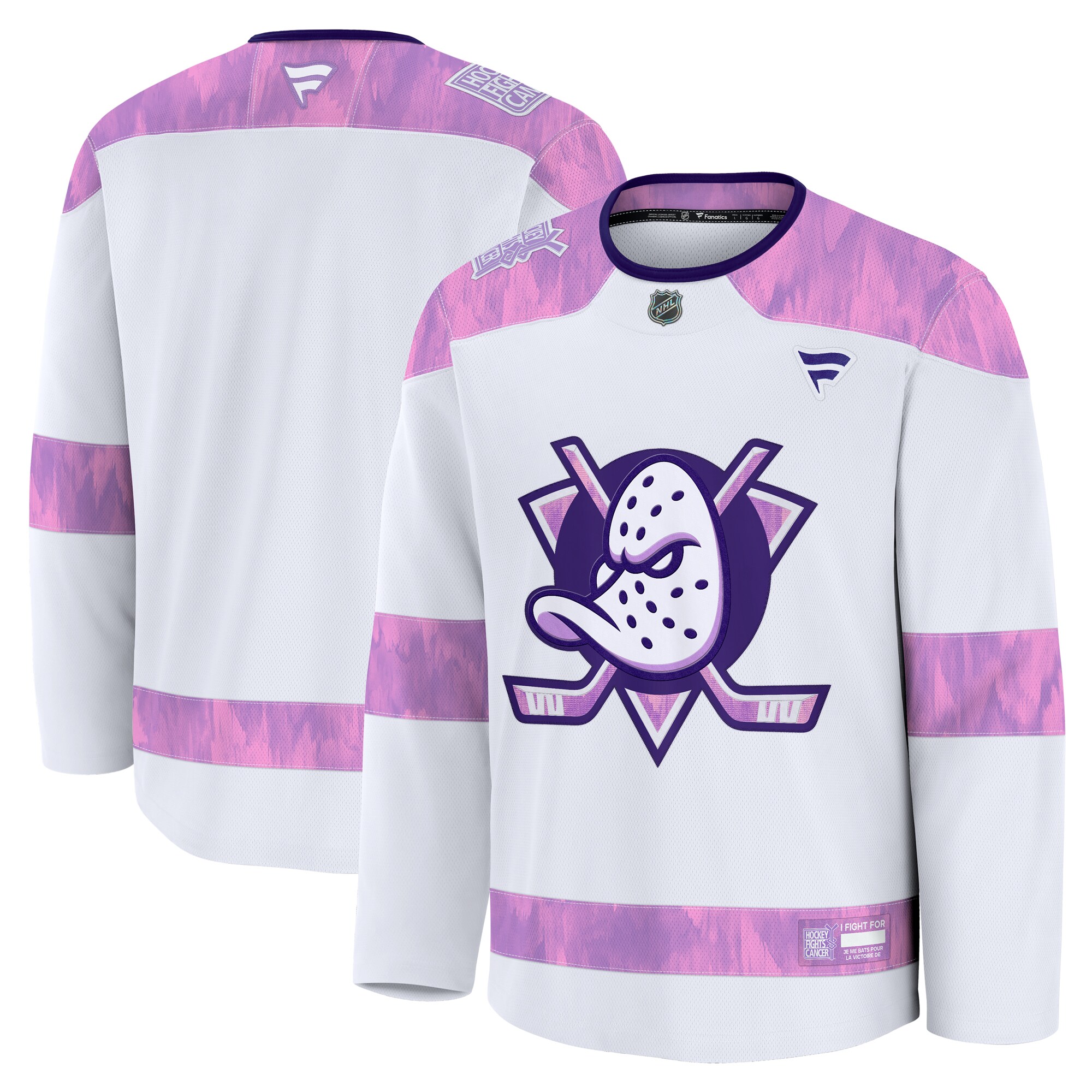  Anaheim Ducks Fanatics 2024 Hockey Fights Cancer Practice Jersey - White