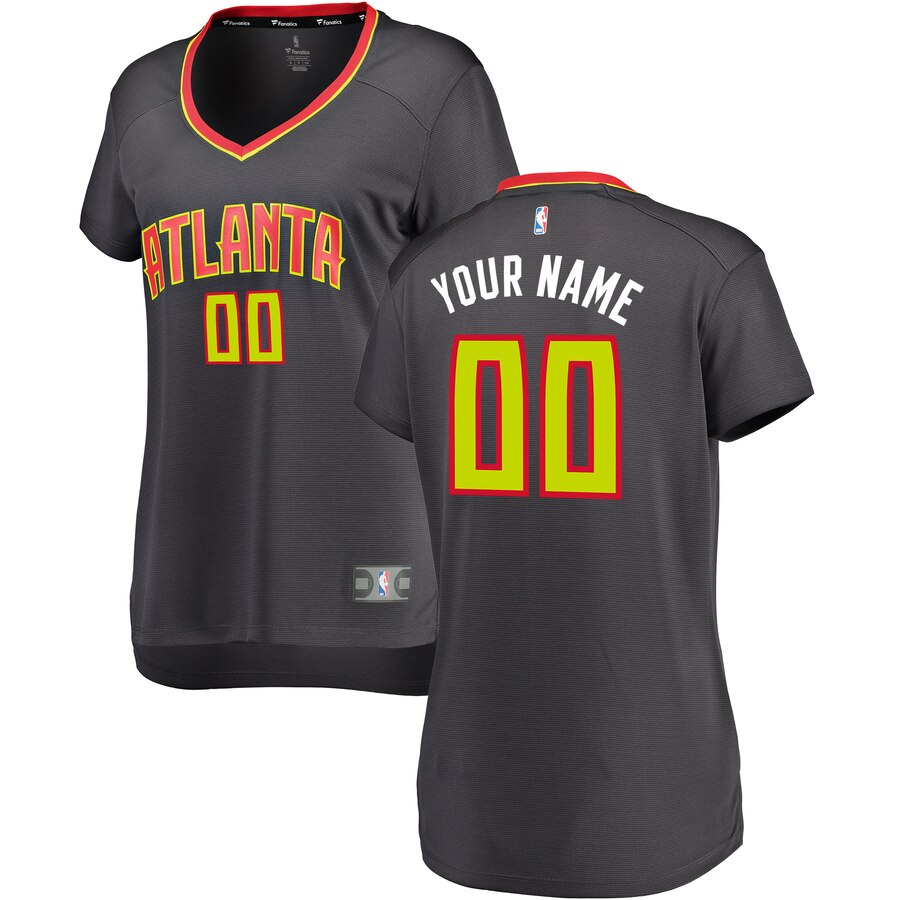 Atlanta Hawks Fanatics Branded Women's Fast Break Custom Jersey Black - Icon Edition