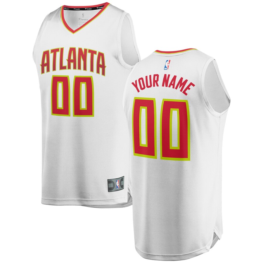 Atlanta Hawks Fanatics Branded Youth Fast Break Custom Replica Jersey White - Association Edition