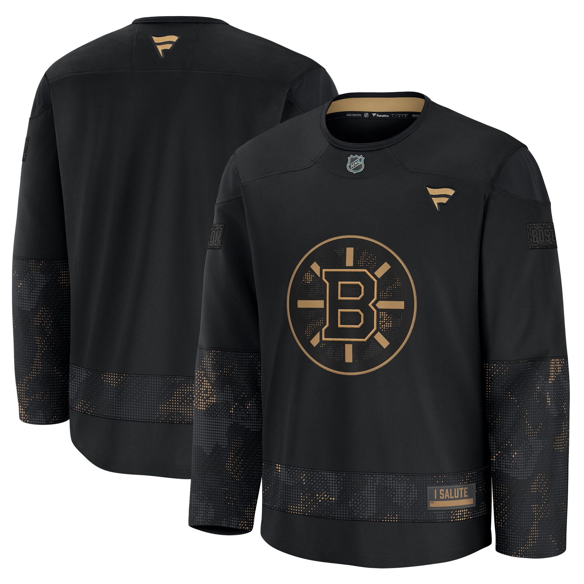  Boston Bruins Fanatics 2024 Military Appreciation Practice Jersey - Black