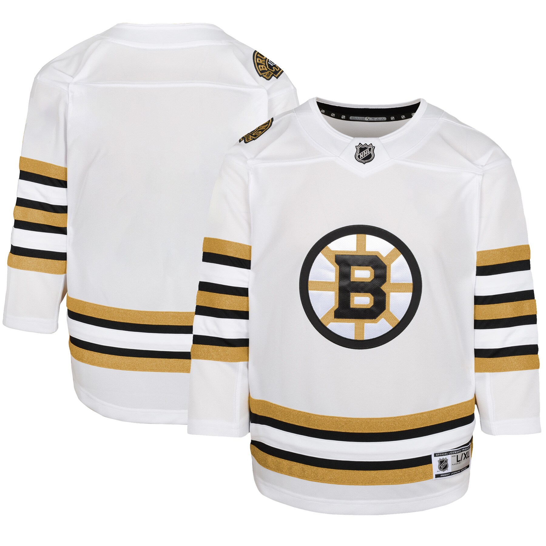  Boston Bruins Youth 100th Anniversary Premier Jersey - White