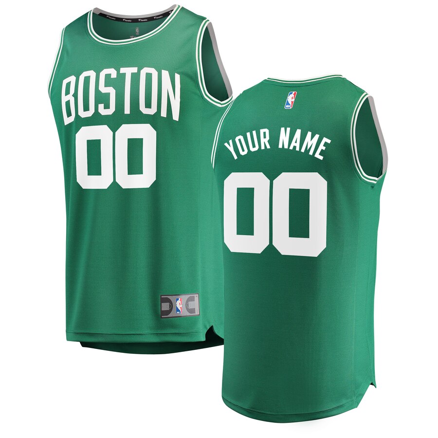 Boston Celtics Fanatics Branded Fast Break Custom Replica Jersey Kelly Green - Icon Edition