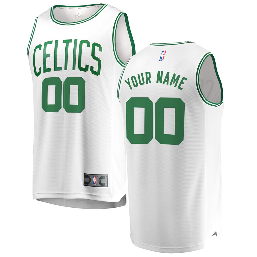 Boston Celtics Fanatics Branded Fast Break Custom Replica Jersey White - Association Edition