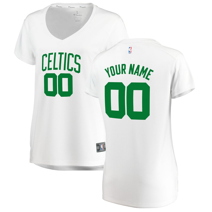 Boston Celtics Fanatics Branded Women's Fast Break Custom Replica Jersey White - Association Edition