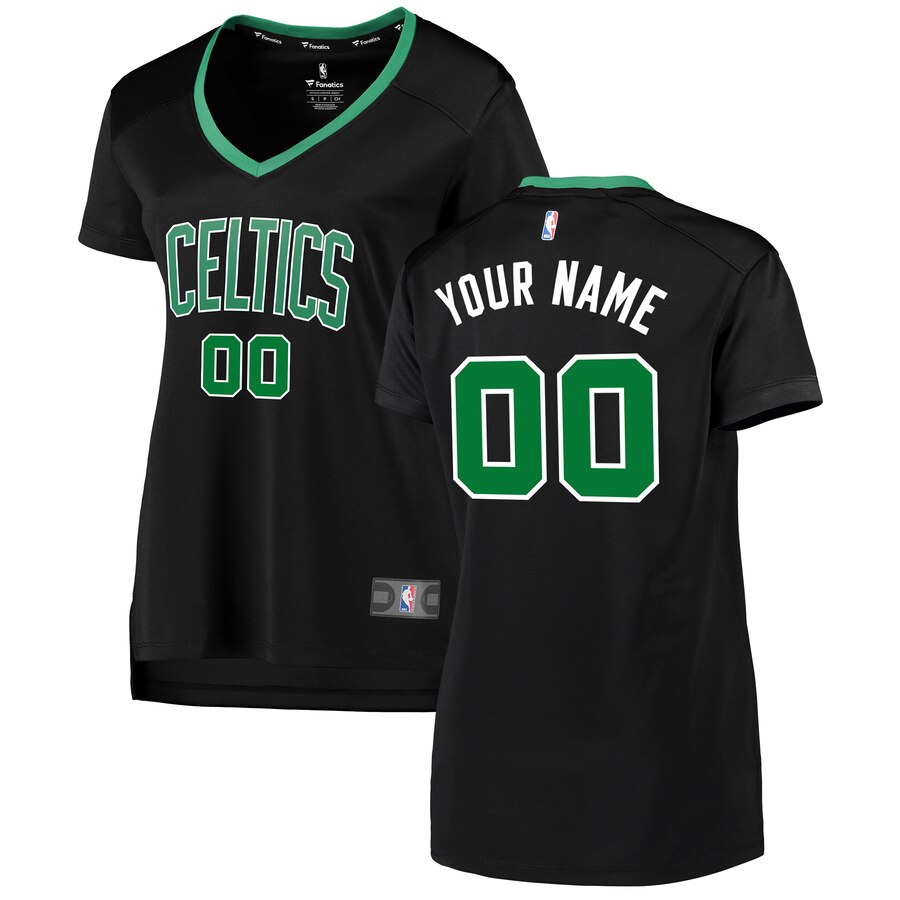 Boston Celtics Fanatics Branded Women's Fast Break Replica Custom Jersey Black - Statement Edition