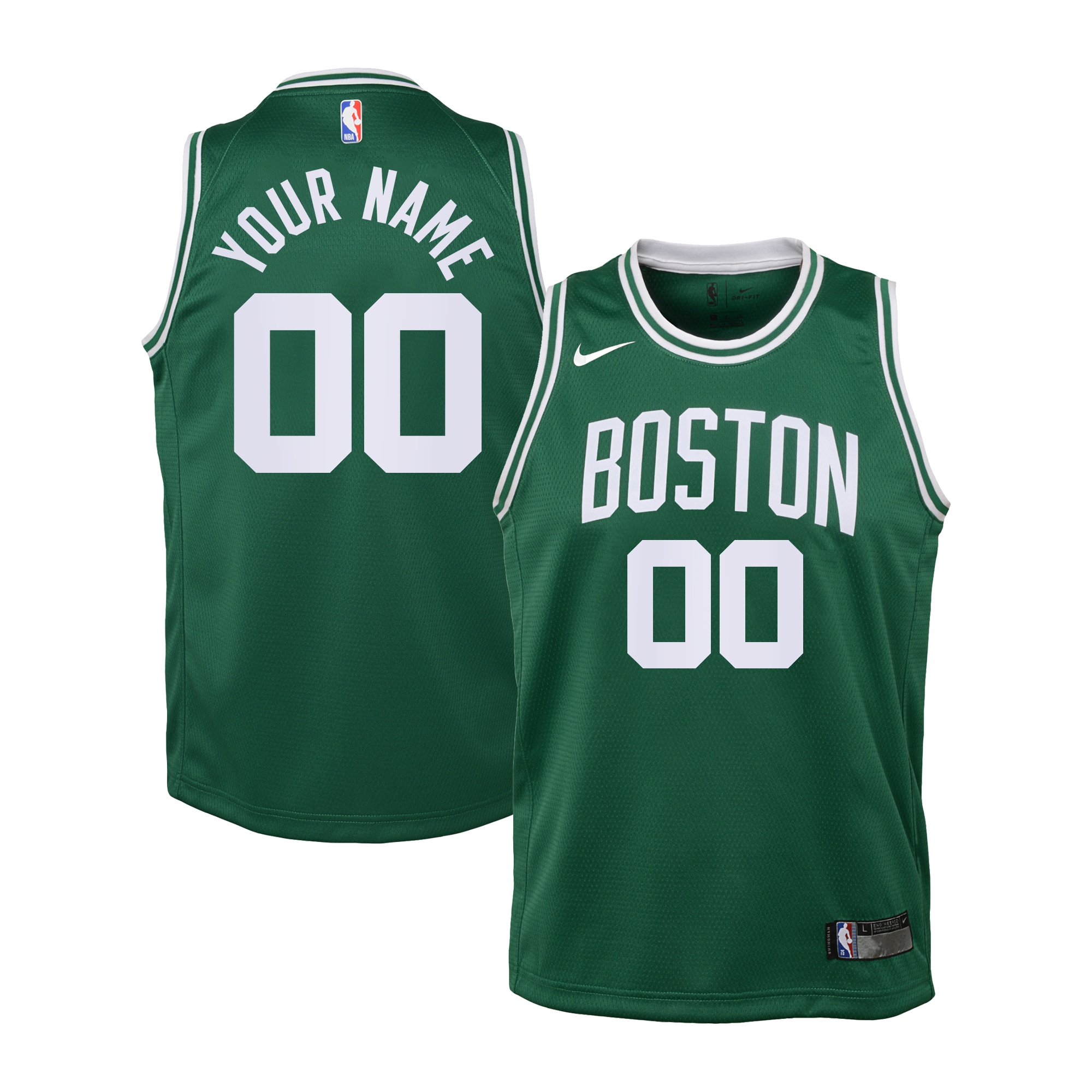 Boston Celtics Nike Replica Icon Jersey - Custom - Kids
