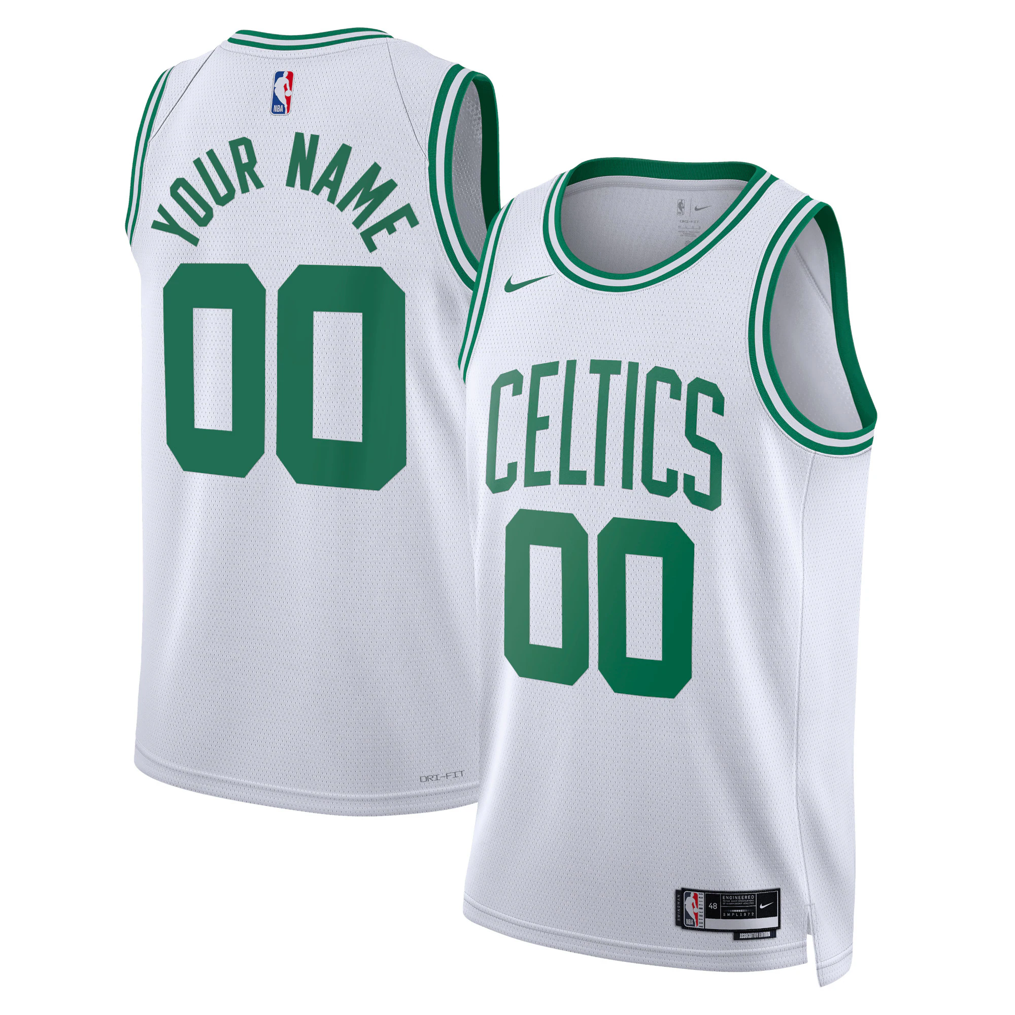 Boston Celtics Nike Unisex 2022/23 Swingman Custom Jersey - Association Edition - White