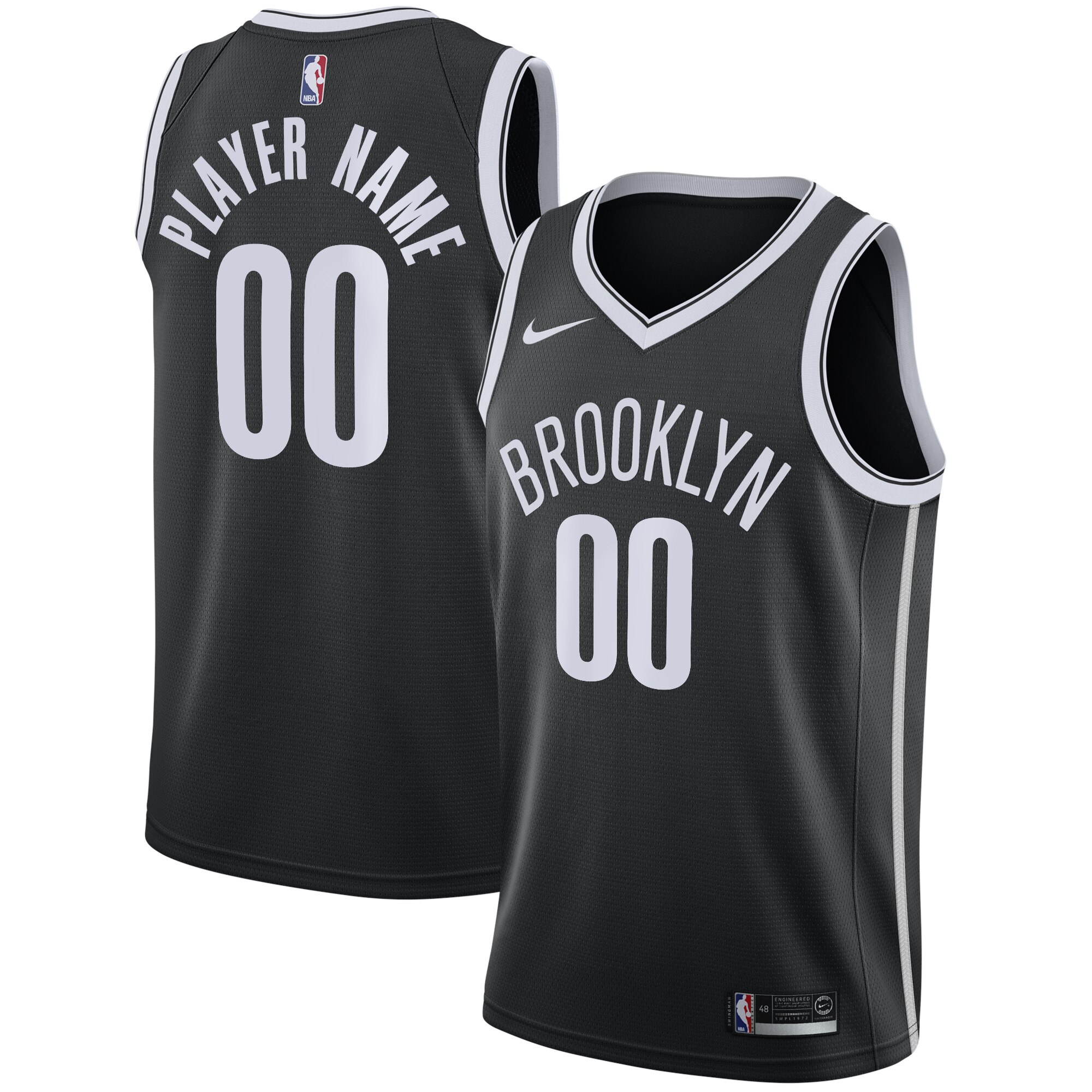 Brooklyn Nets Nike Icon Edition Swingman Jersey - Black - Custom - Youth