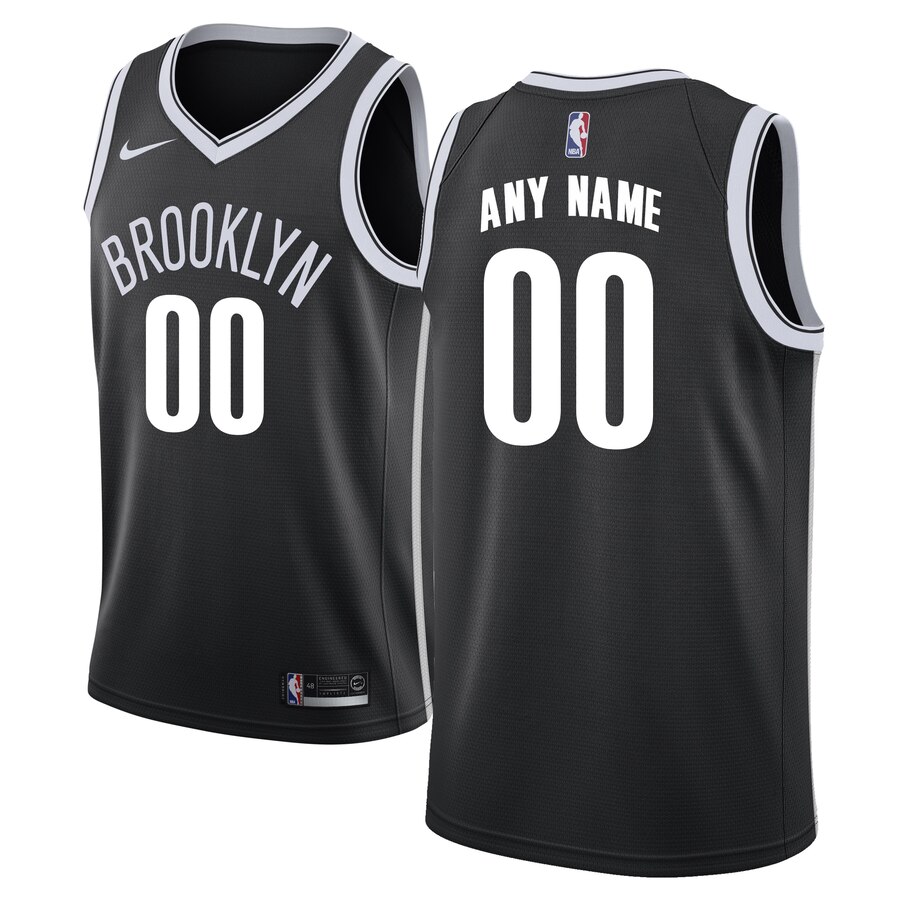 Brooklyn Nets Nike Swingman Custom Jersey Black - Icon Edition