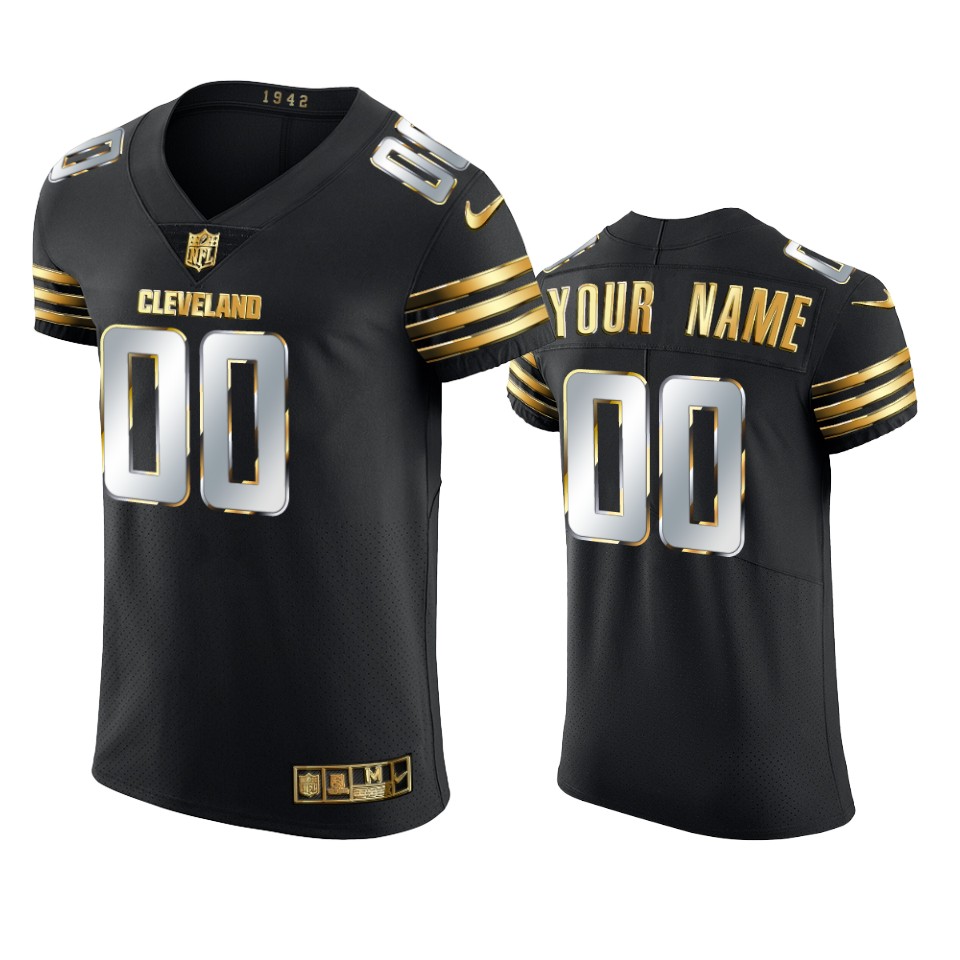Browns Custom Golden Edition Black Vapor Elite Jersey