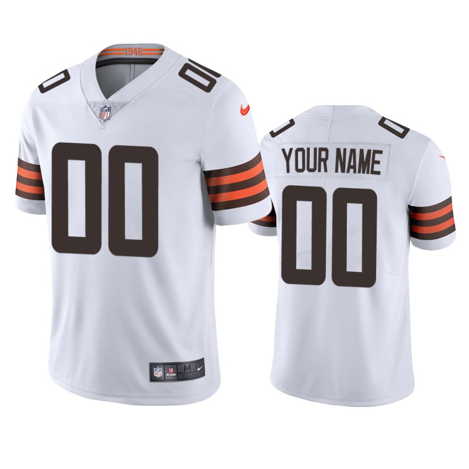 Browns Custom Vapor Limited White Jersey Men's