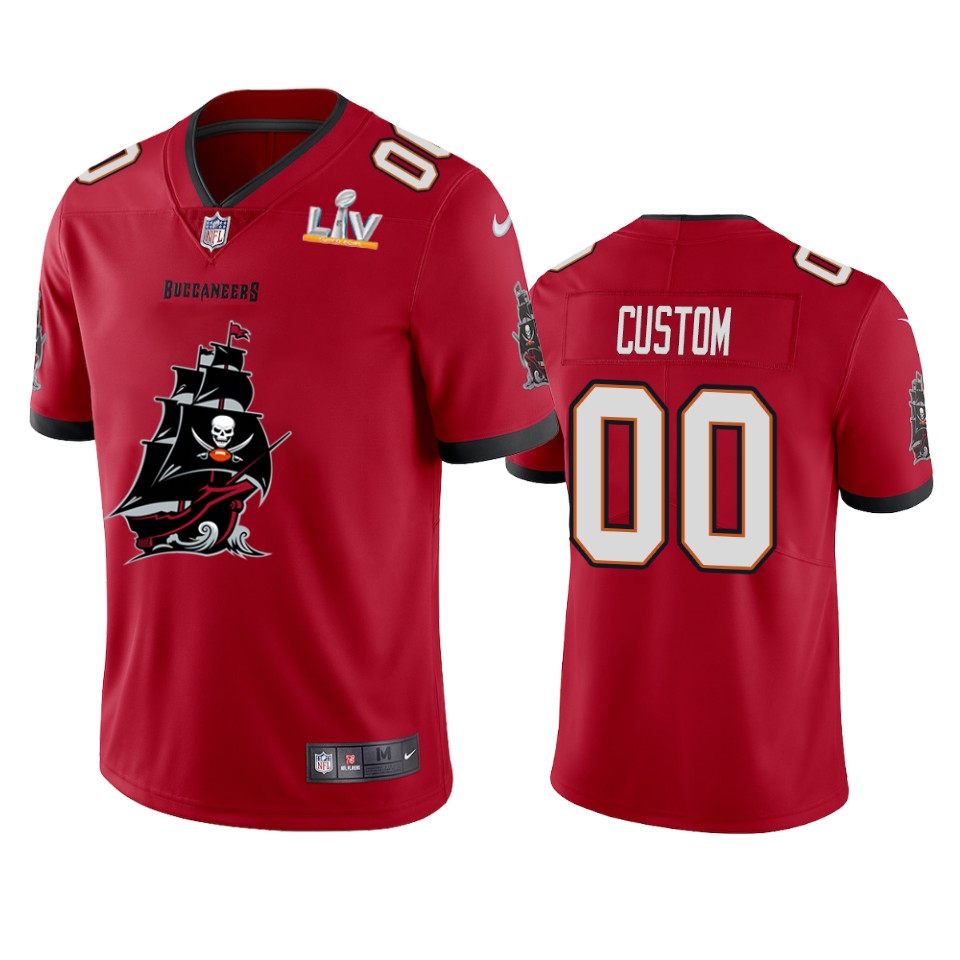 Buccaneers Custom Super Bowl LV Champions Red Jersey