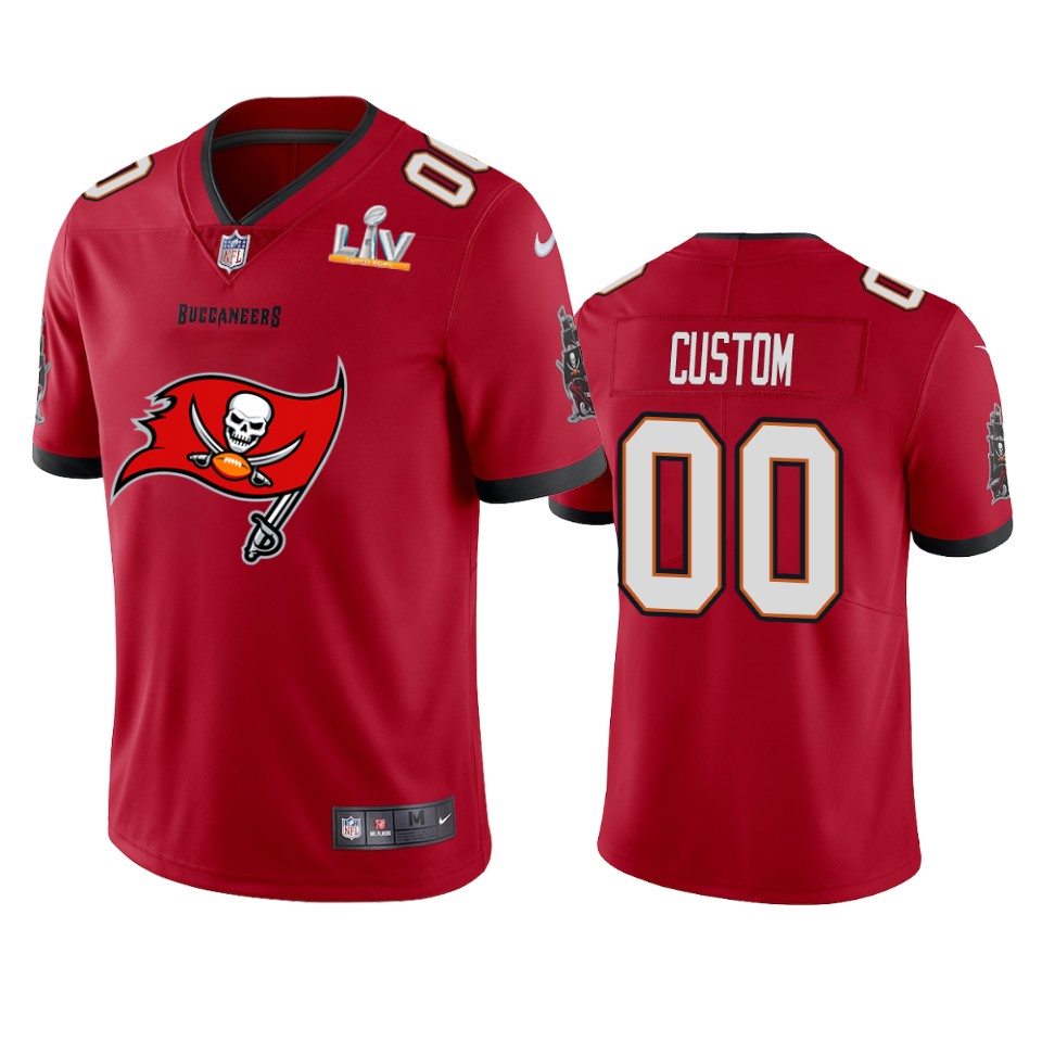 Buccaneers Custom Super Bowl LV Champions Red Jersey